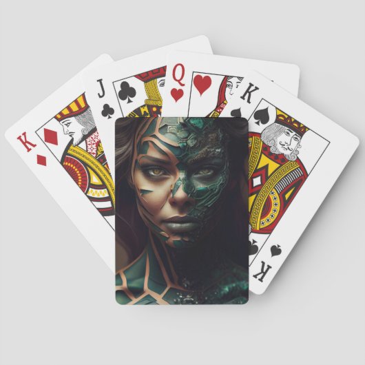 Grünes Mädchen Spielkarten (Rückseite)