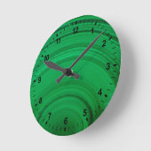 Grünes Malachit Nah Runde Wanduhr (Winkel)