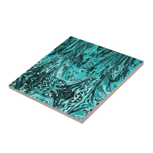 Grünes Malachituol Acrylic-Pour-Marmor Fliese (Seite)