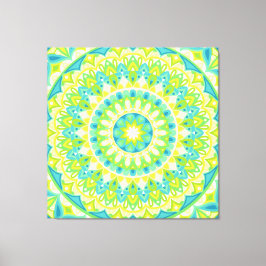 Grünes Mandala Naturinspiriert Boho Geometrisch Hy Leinwanddruck