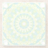 Grünes Mandala Naturinspiriertes Boho Lebendiges M Glasuntersetzer (Rückseite)