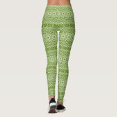 Grünes Mandala-Naturmuster Leggings (Rückseite)