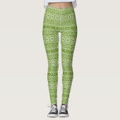 Grünes Mandala-Naturmuster Leggings (Vorderseite)