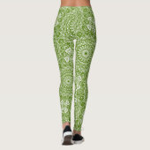 Grünes Mandala-Naturmuster Leggings (Rückseite)