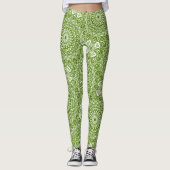 Grünes Mandala-Naturmuster Leggings (Vorderseite)