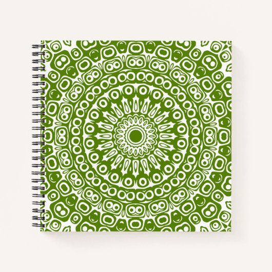 Grünes Mandala-Naturmuster Notizblock (Vorderseite)