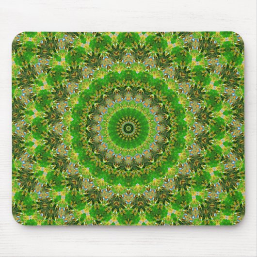Grünes Mandala-Rad Mousepad (Vorne)