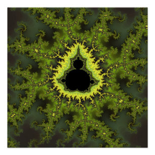 Grünes Mandelbrot-Fraktal Poster