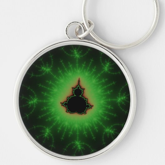 Grünes Mandelbrot Set Schlüsselanhänger (Vorne)