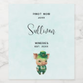 Grünes Märchenschwein im Extravaganten Gewand Wein Weinetikett (Einzelnes Label)