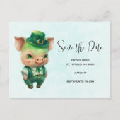 Grünes Märchenschwein in Extravaganter Kleidung Sa Einladungspostkarte (Vorderseite)