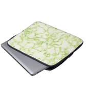 Grünes Marmormuster Laptopschutzhülle (Vorne Knopf)