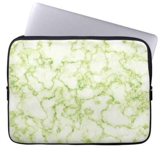 Grünes Marmormuster Laptopschutzhülle (Vorderseite)