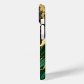 Grünes Marmormuster mit Gold Case-Mate iPhone Hülle (Rückseite / Links)