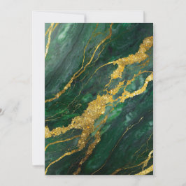 Grünes Marmormuster mit Gold Einladung