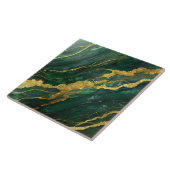 Grünes Marmormuster mit Gold Fliese (Seite)