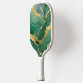 Grünes Marmormuster mit Gold Pickleball Schläger (Links)
