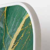 Grünes Marmormuster mit Gold Pickleball Schläger (Linke Seite)