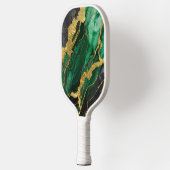Grünes Marmormuster mit Gold Pickleball Schläger (Links)