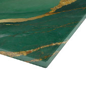 Grünes Marmormuster mit Gold Schneidebrett (Ecke)