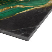 Grünes Marmormuster mit Gold Schneidebrett (Ecke)