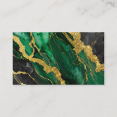 Grünes Marmormuster mit Gold Visitenkarte (Rückseite)