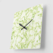 Grünes Marmormuster Quadratische Wanduhr (Winkel)