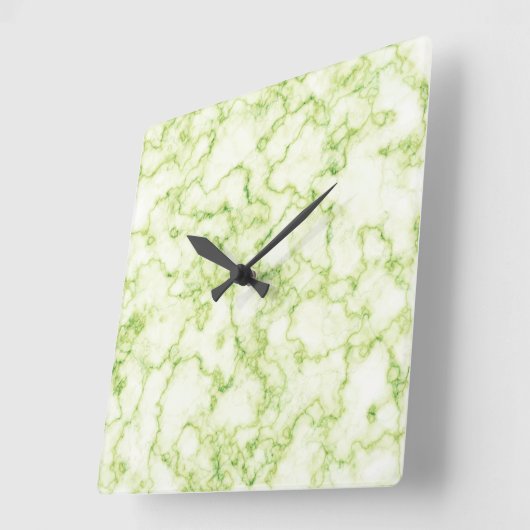Grünes Marmormuster Quadratische Wanduhr (Winkel)