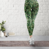 Grünes Marmorpapier Vintage Leggings