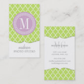 Grünes marokkanisches Fliesen-Gitter Visitenkarte (Vorne/Hinten)