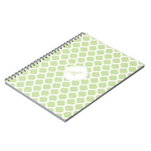 Grünes marokkanisches Muster mit Monogram-Notebook Notizblock