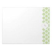 Grünes marokkanisches Muster mit Monogram Notepad Notizblock (Vorderseite)