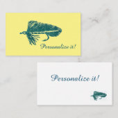 Grünes Matuka Ausläufer-Fliegenfischen, Fliege, Visitenkarte (Vorne/Hinten)