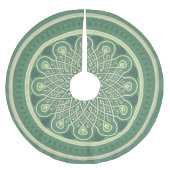 Grünes Medaillon Polyester Weihnachtsbaumdecke (Vorderseite)