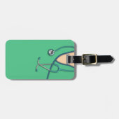 Grünes medizinisches scheuert sich gepäckanhänger (Vorderseite horizontal)