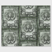 Grünes Medusa-Geschenk-Packpapier Geschenkpapier (Flach)