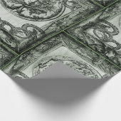 Grünes Medusa-Geschenk-Packpapier Geschenkpapier (Ecke)