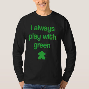 Grünes Meeple Brettspiel T-Shirt
