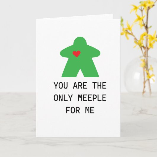 Grünes Meeple Brettspiel Valentinstag Karte (Gelbe Blume)