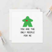 Grünes Meeple Brettspiel Valentinstag Karte (Vorderseite/Rückseite Beispiel)