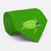 Grünes Meer turtle-12 Krawatte (Gerollt)