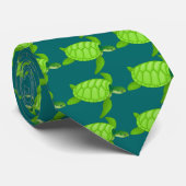 Grünes Meer turtle-15 Krawatte (Gerollt)