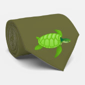 Grünes Meer turtle-17 Krawatte (Gerollt)