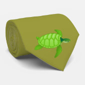 Grünes Meer turtle-19 Krawatte (Gerollt)