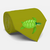 Grünes Meer turtle-23 Krawatte (Gerollt)