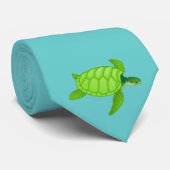 Grünes Meer turtle-28 Krawatte (Gerollt)