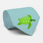 Grünes Meer turtle-31 Krawatte (Gerollt)