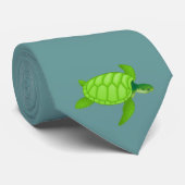 Grünes Meer turtle-32 Krawatte (Gerollt)