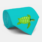Grünes Meer turtle-33 Krawatte (Gerollt)