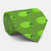 Grünes Meer turtle-40 Krawatte (Gerollt)